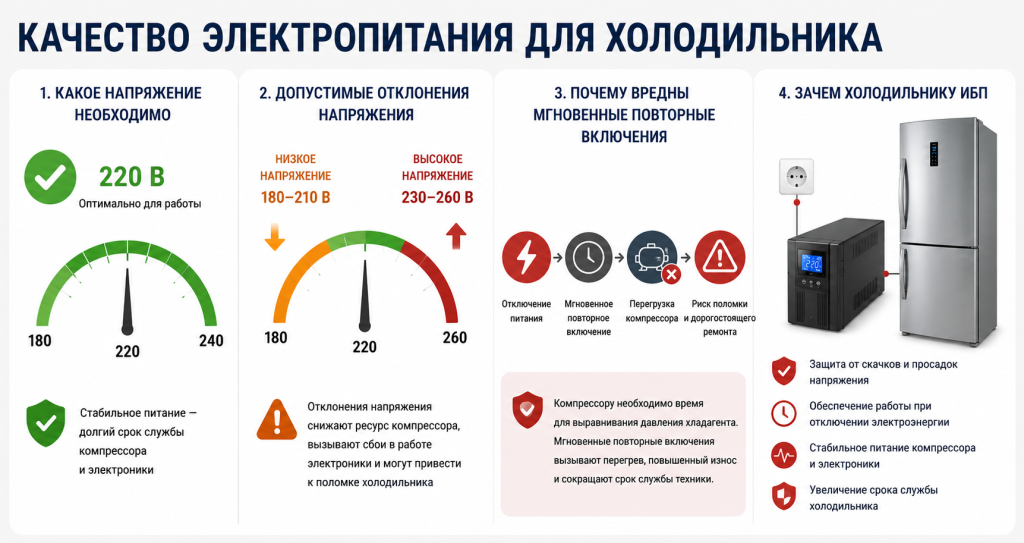 Качество электропитания для холодильника Качество электропитания для холодильника картинка